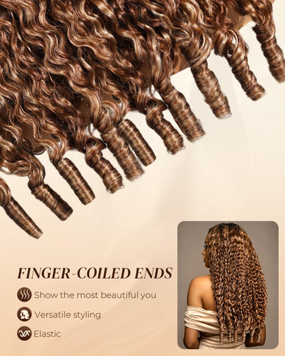 Arabella 13x6 Three-Go™ Ombre Highlight Honey Blonde Glueless Wig Jerry Curly with Burmese Curly With Drawstring 100% Human Hair Wig