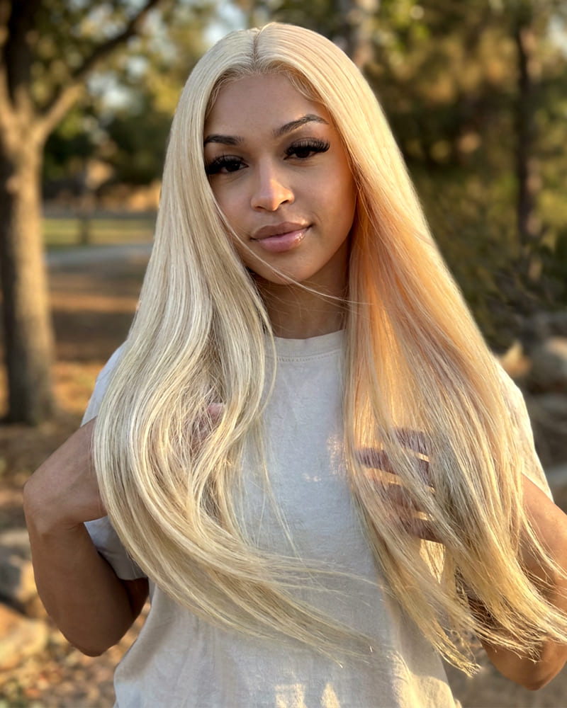 Arabella 13x6 Three-Go™ 613 Blonde Glueless Wig Silky Straight With Drawstring 100% Human Hair Wig