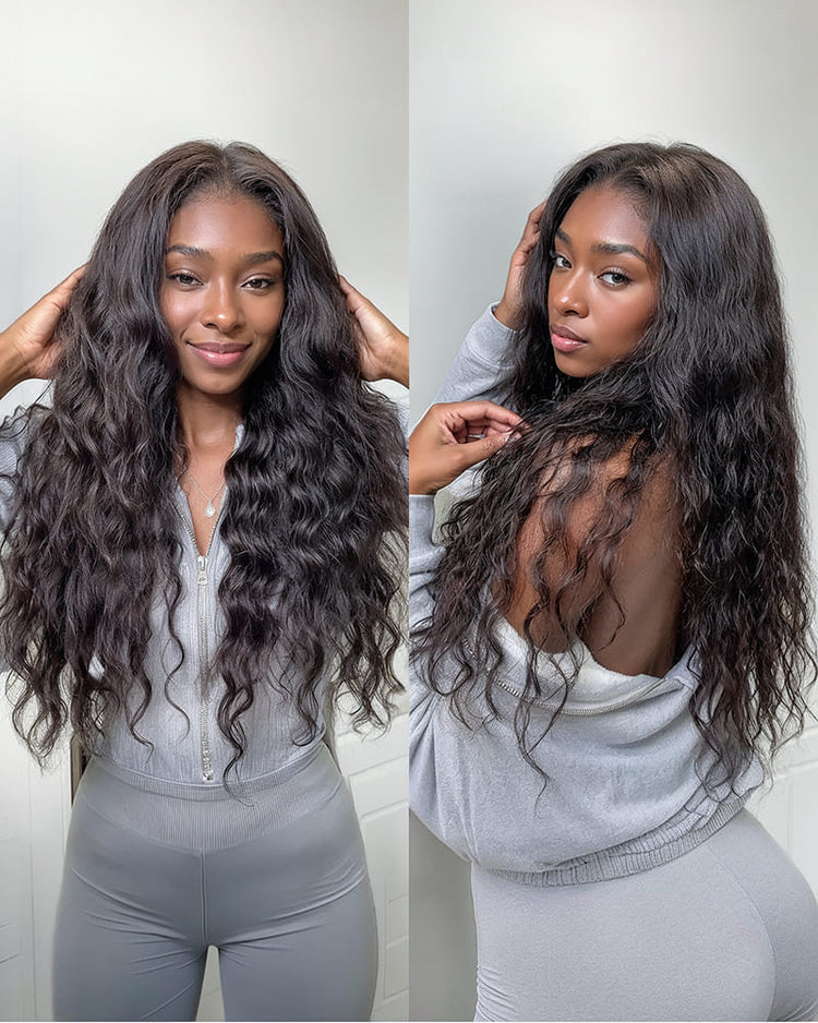 Arabella 13x6 Three-Go™ Glueless Wig Bohemian Curl With Drawstring Natural Black 100% Human Hair Wig