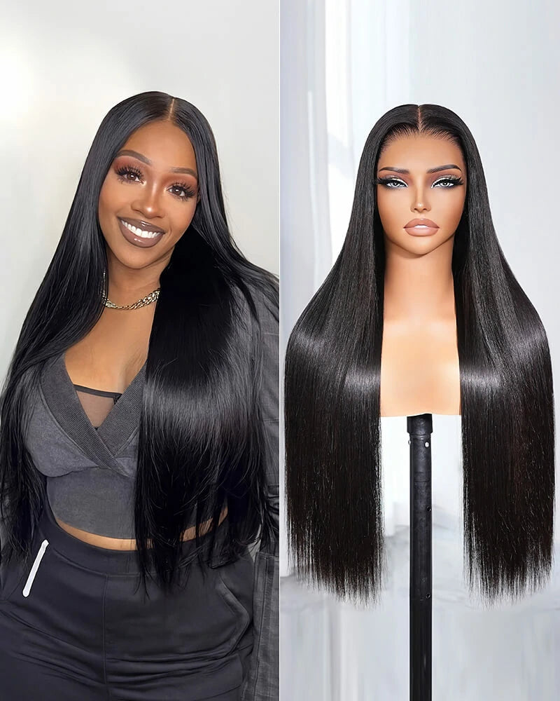 Arabella 13x6 Three-Go™ HD Lace Glueless Wig 250% High Density Full Ends Silky Straight With Drawstring Natural Black 100% Human Hair