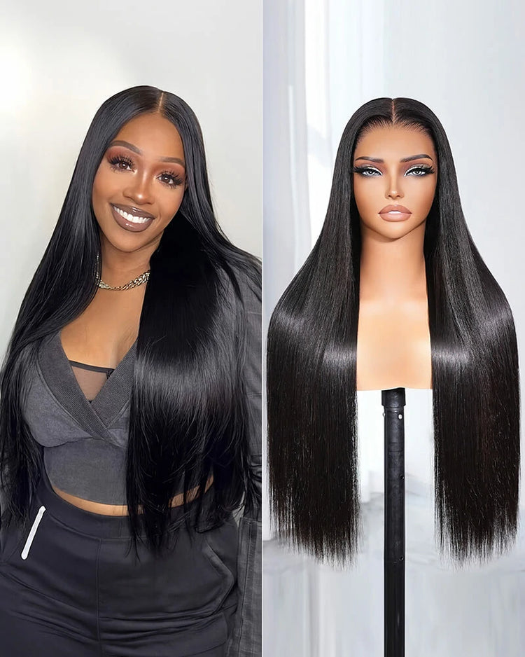 Arabella 13x6 Three-Go™ HD Lace Glueless Wig 250% High Density Full Ends Silky Straight With Drawstring Natural Black 100% Human Hair