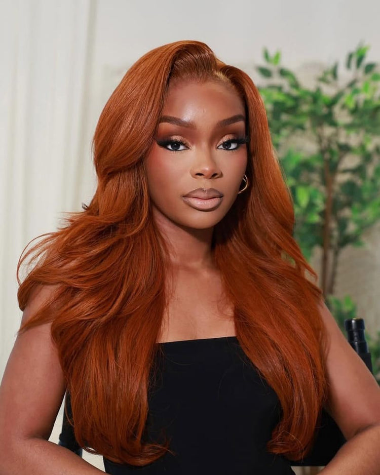 Arabella 13x6 Three-Go™ Dark Copper Ginger Glueless Wig Loose Body Wave With Drawstring 100% Human Hair Wig