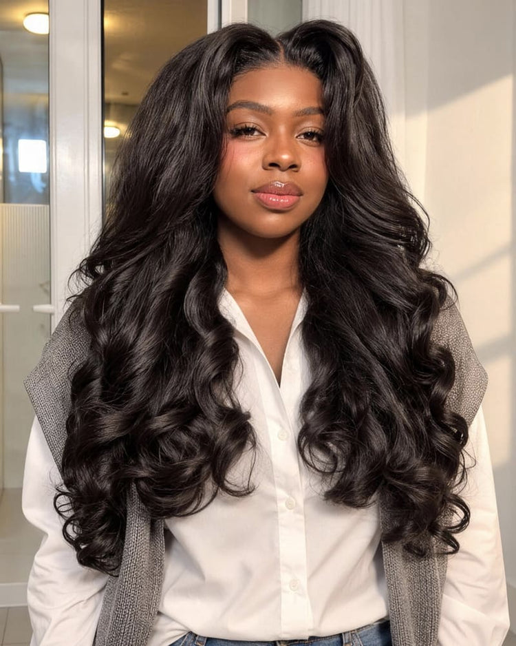 Arabella Zerowear™ Invisible HD Lace Glueless Wig 13x6 Lace Yaki Body Wave 100% Human Hair Natural Black