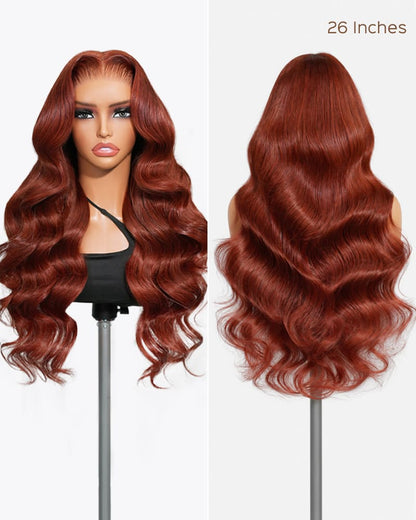 dark auburn loose body wave wigs