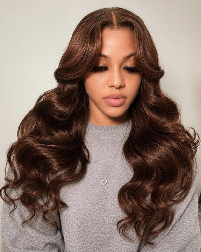 Arabella 13x6 Three-Go™ Chocolate Brown Glueless Wig Body Wave With Drawstring 100% Human Hair Wig