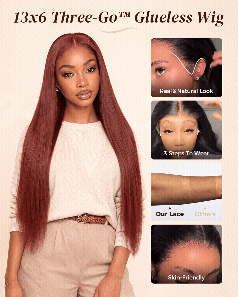 copper wig​, red or ginner glueless wig