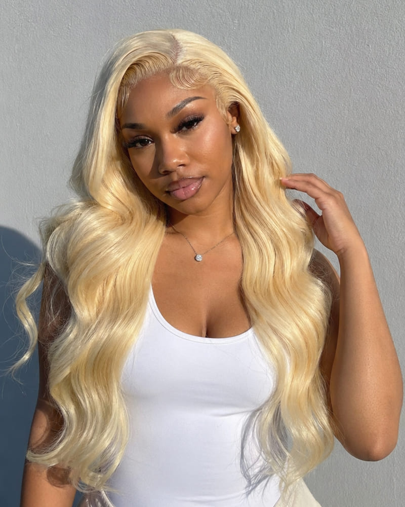 Arabella 13x6 Three-Go™ 613 Blonde Glueless Wig Loose Body Wave With Drawstring 100% Human Hair Wig