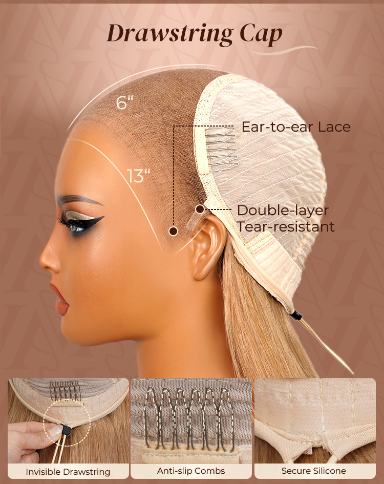 Ash Blonde Highlight Glueless Wig