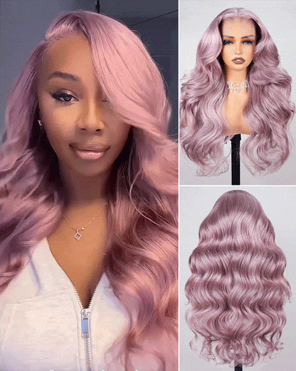 000Arabella 13x6 Three-Go™ Ash Purple Glueless Wig Loose Body Wave With Drawstring 100% Human Hair Wig 230%