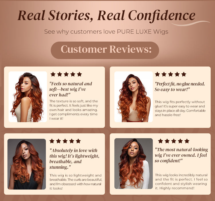 Auburn Highlights Brown Hair Glueless Wig
