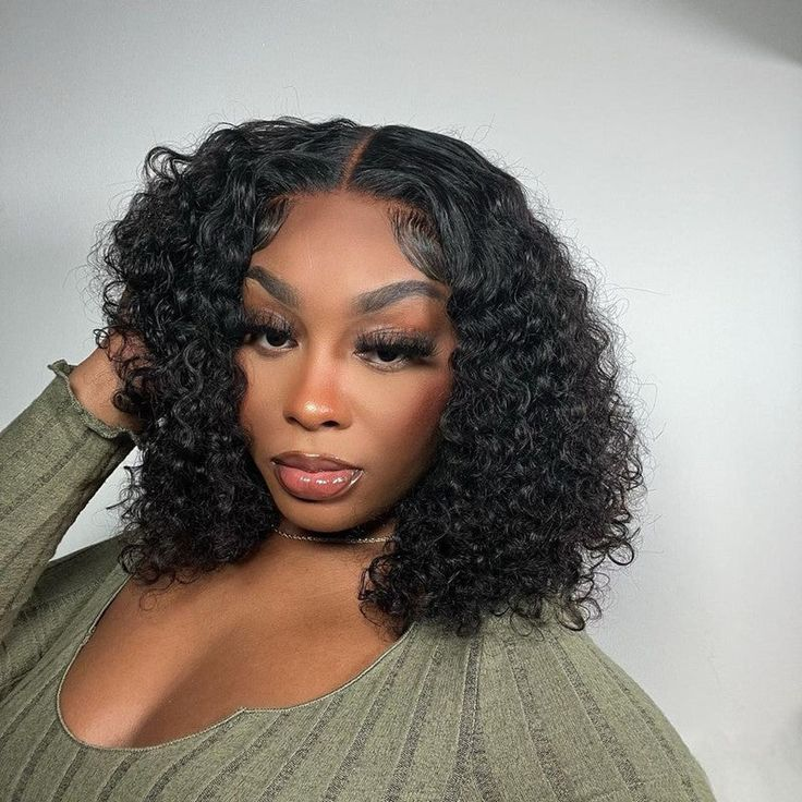 Bogo Sale | Straight 18inches+Deep Curly Bob-Natural Black-6x5 Lace