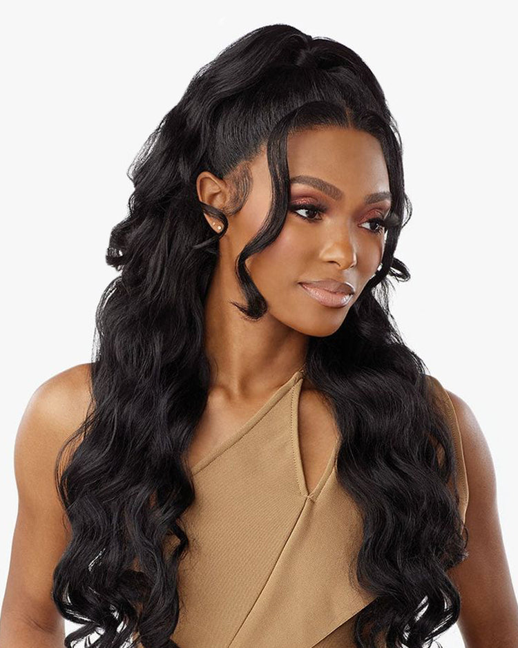 【$299 = 2 WIGS】Arabella 360 Full Lace Glueless Body Wave Wig Invisi Drawstring Natural Black Pull &amp; Go