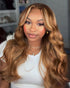blonde highlight body wave wig
