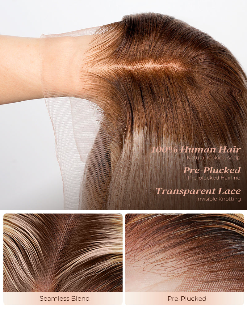 Arabella 13x4 Frontal Lace Ash Blonde Ombre Loose Body Wave Wig Pre-cut Lace Beginner Friendly