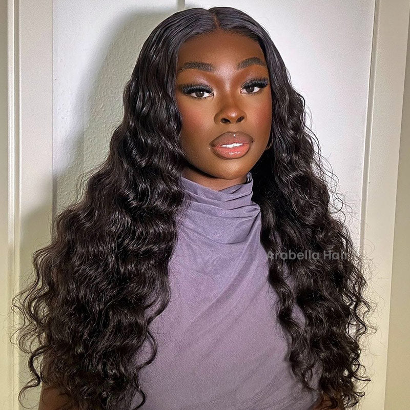 13x6 Lace Frontal Loose Wave Natural Black Human Hair Wig - Arabella Hair