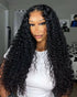 000Deep Wave Natural Black Curly Glueless 4x4 Lace Human Hair Wigs