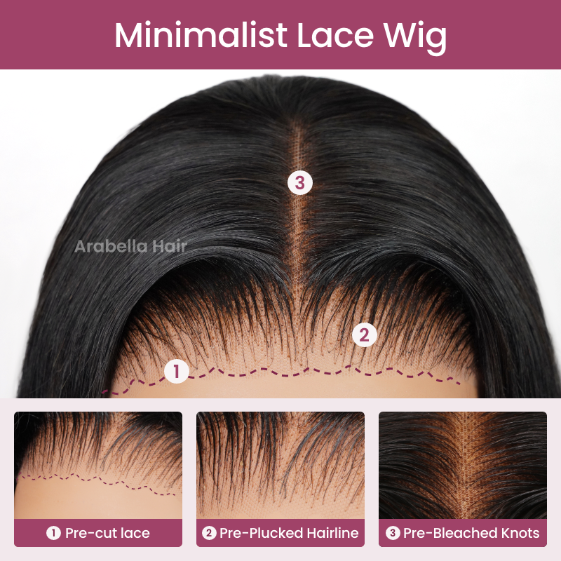 Minimalist Short Bob: Double Drawn 6x5 Glueless Lace 