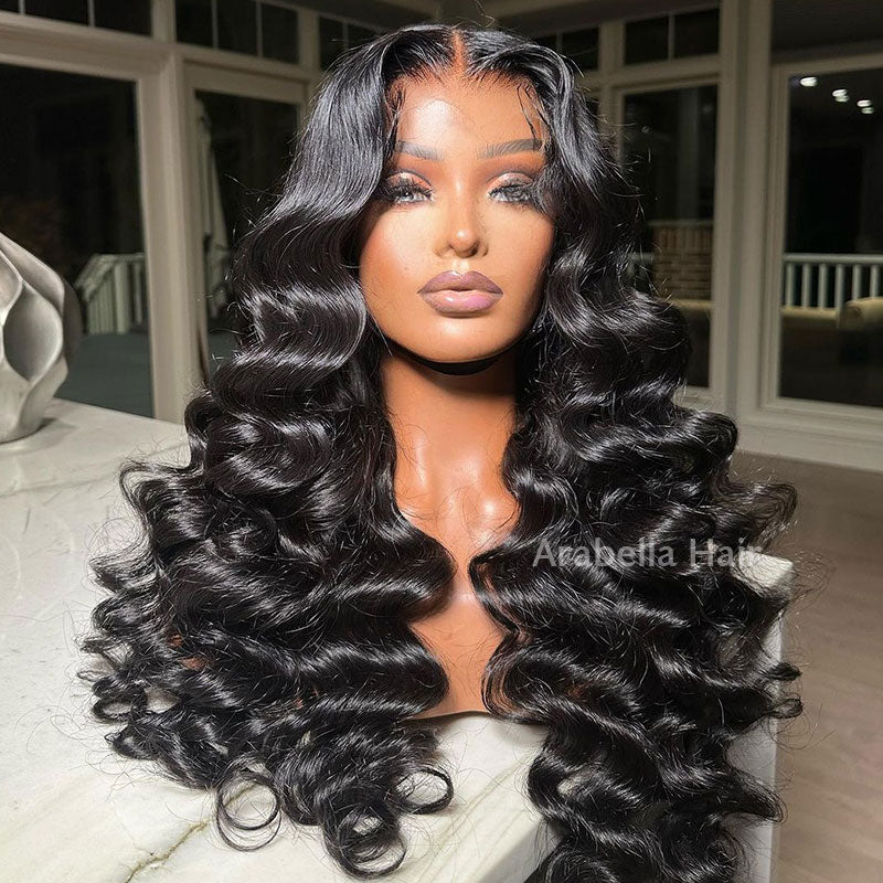 Last Sale: Loose Wave Natural Black 4x4 Lace Glueless Human Hair Wigs