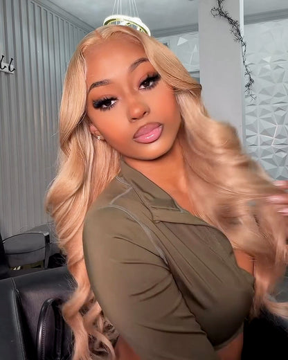 Arabella 13x6 Three-Go™ Milk Tea Brown Glueless Wig Loose Body Wave With Drawstring 100% Human Hair Wig