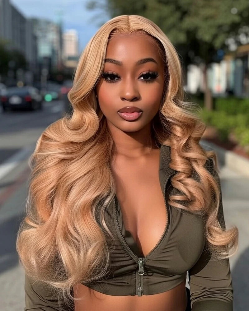 Arabella 13x6 Three-Go™ Milk Tea Brown Glueless Wig Loose Body Wave With Drawstring 100% Human Hair Wig