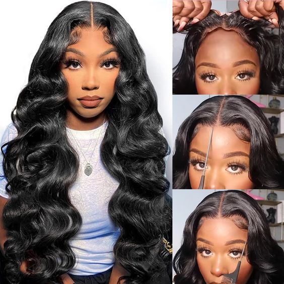 Easy-Wear Body Wave Pre-Cut Glueless 6x5 Lace Front Wig C-part Pre-bleached Knots Beginner-Friendly Human Hair