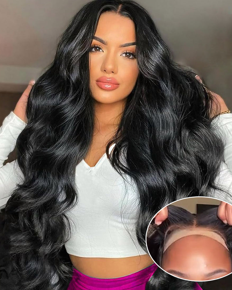 Easy-Wear Body Wave Glueless 13x4 Lace Wig Breathable Cap &amp; Bleached Knots Human Hair