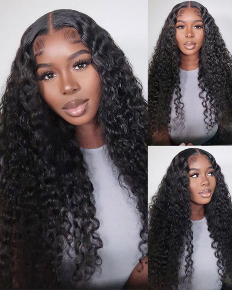 Glueless 6x5 Pre-Cut Lace Closure Jerry Curly Easy-Wear Upgrade HD Lace Natural Black Human Hair Wig Beginner-Friendly