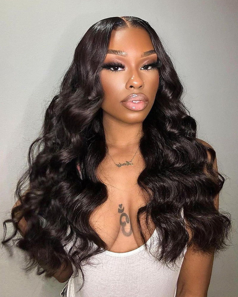 Last Sale: Loose Wave Natural Black 4x4 Lace Glueless Human Hair Wigs