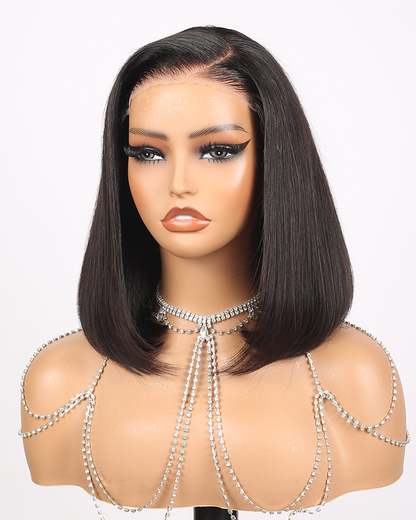 Arabella $59 Final Deal Price 6x6 Lace Glueless Auburn Highlights on Black Hair/Natural Black Straight/Jerry Curly Bob Wig