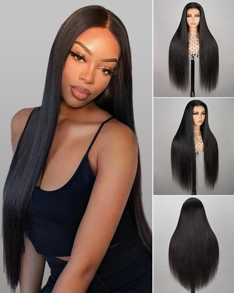 【$299 = 2 WIGS】Arabella 360 Full Lace Glueless Silky Straight Wig Invisi Drawstring Natural Black Pull &amp; Go