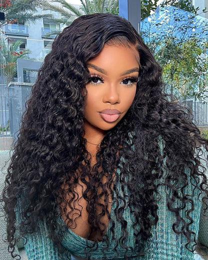 13x6 Lace Frontal Water Wave Natural Black Human Hair Wig- Arabella Hair