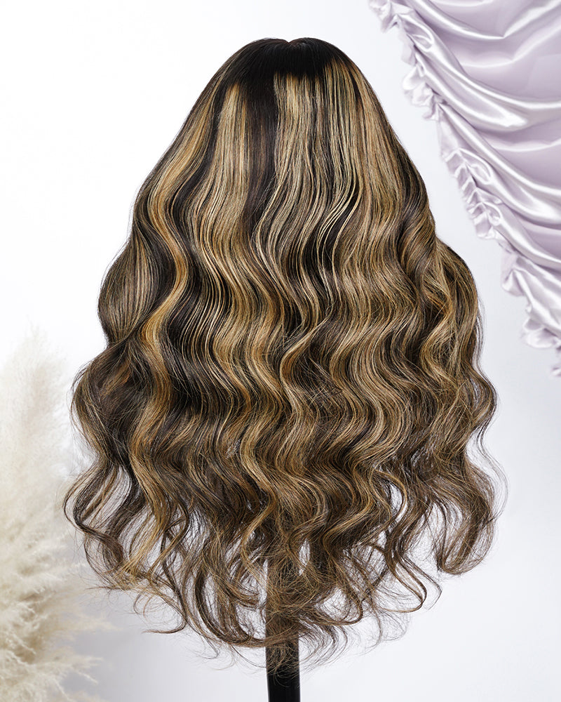 【$299 = 2 WIGS】Arabella 13x6 Three-Go™ Balayage Highlight Glueless Wig Body Wave With Drawstring 100% Human Hair Wig