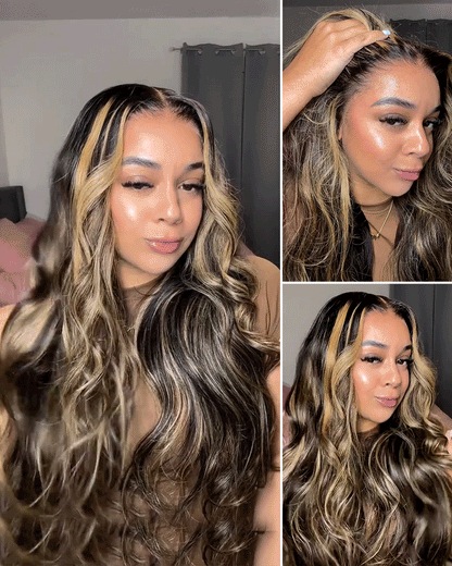【$299 = 2 WIGS】Arabella 13x6 Three-Go™ Balayage Highlight Glueless Wig Body Wave With Drawstring 100% Human Hair Wig