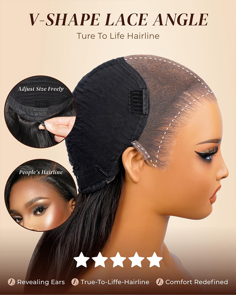 Arabella 13x6 Three-Go™ Glueless Wig Body Wave With Drawstring Natural Black 100% Human Hair Wig