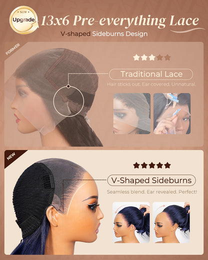 Arabella 13x6 Three-Go™ Midnight Blue Glueless Loose Body Wave With Drawstring 100% Human Hair Wig