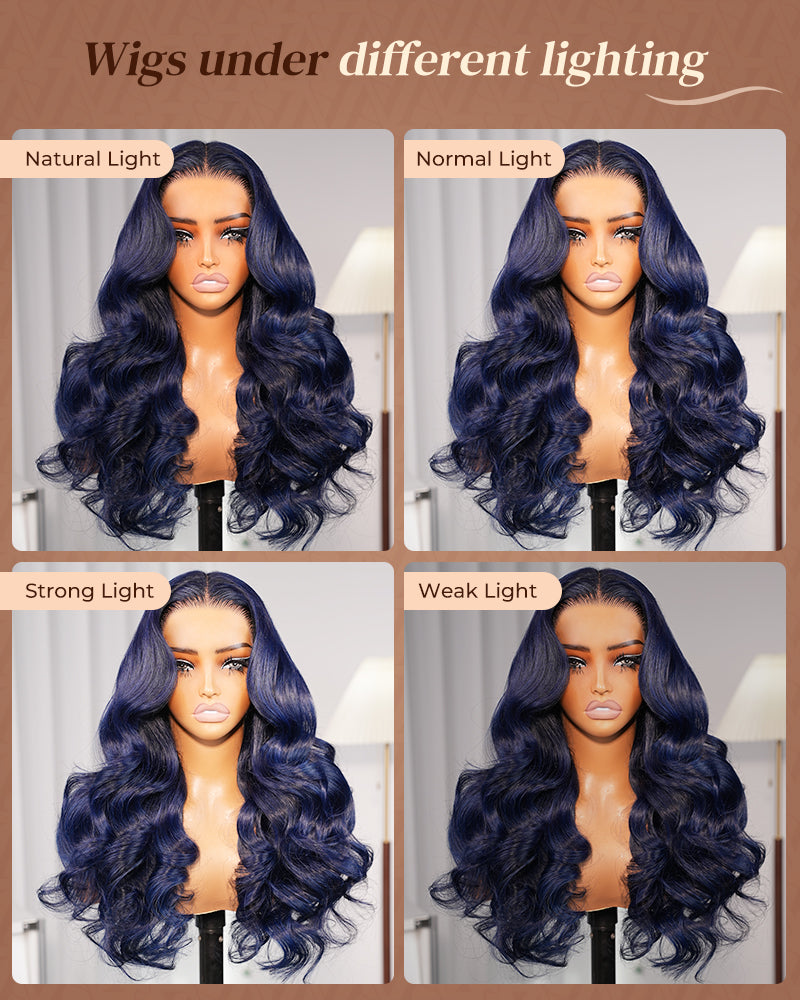 Arabella 13x6 Three-Go™ Midnight Blue Glueless Loose Body Wave With Drawstring 100% Human Hair Wig