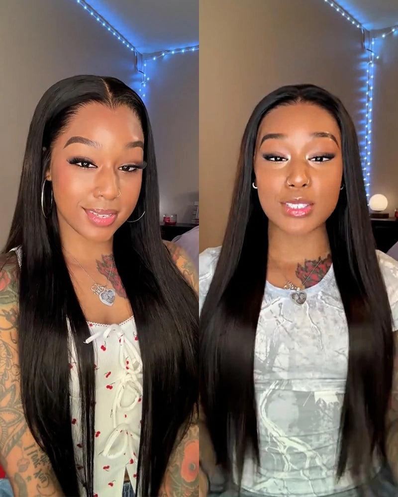 【$299 = 2 WIGS】Arabella 360 Full Lace Glueless Silky Straight Wig Invisi Drawstring Natural Black Pull &amp; Go