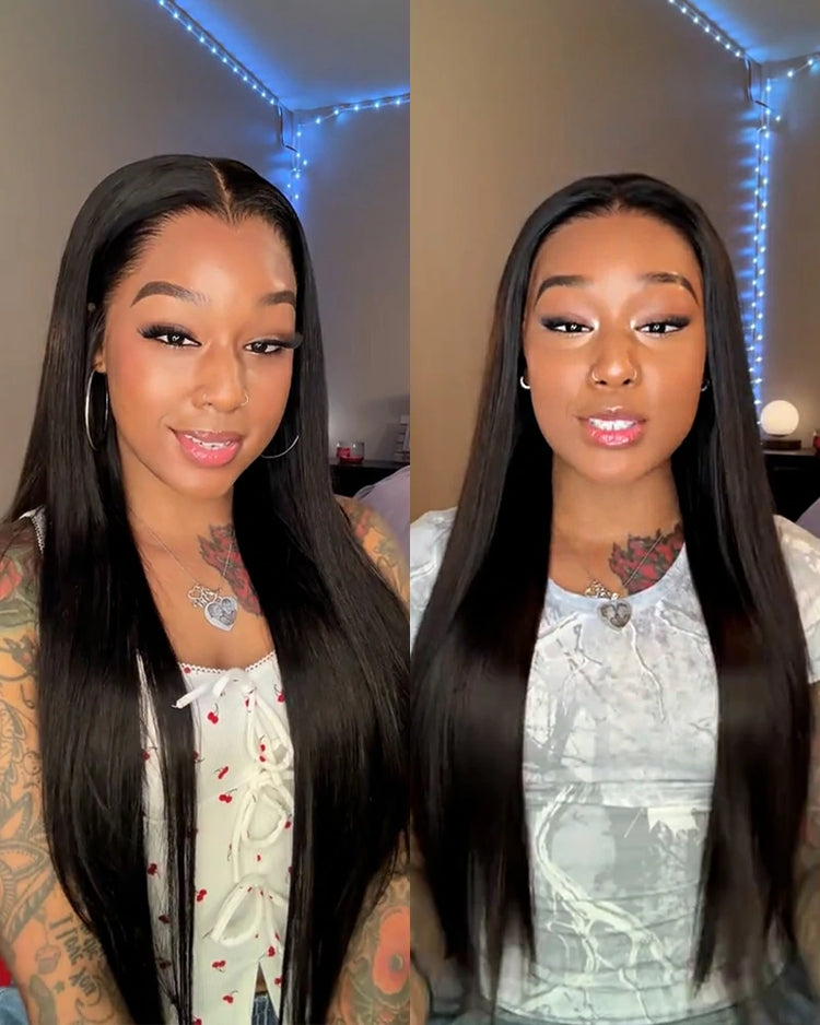 【$299 = 2 WIGS】Arabella 360 Full Lace Glueless Silky Straight Wig Invisi Drawstring Natural Black Pull &amp; Go