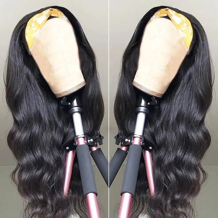 Glueless Body Wave Natural Black Virgin Hair Grip Headband Wig Human Hair Wig