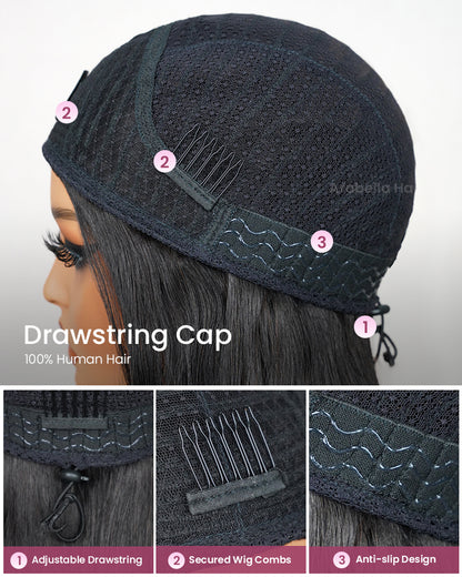 3 In 1 Half Wig Special Kinky Curl Upgrade With Drawstring Cap No Glue Needed Human Hair Wigs