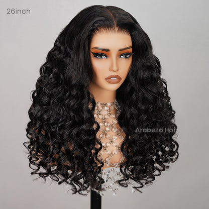 【Curl Innovation】Wand Curls 6x5 Pre-Cut Lace Glueless Wig - Pre-Bleached Knots, Long-Lasting Natural Black Human Hair