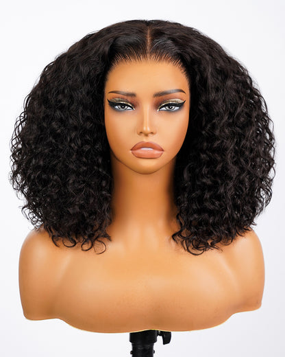 Pure-Luxe™ Water Wave Natural Black Pre-Cut 13x6 Lace Ultra-Dense Glueless Human Hair Wig