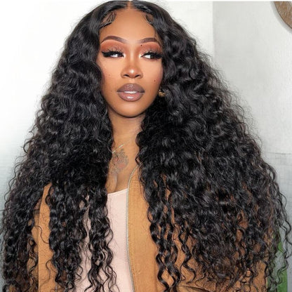 13x6 Lace Frontal Water Wave Natural Black Human Hair Wig- Arabella Hair