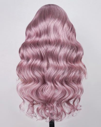 000Arabella 13x6 Three-Go™ Ash Purple Glueless Wig Loose Body Wave With Drawstring 100% Human Hair Wig