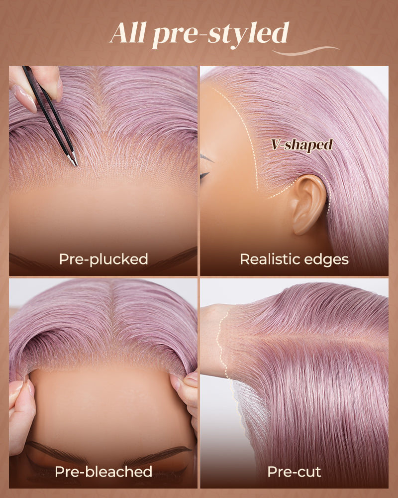 000Arabella 13x6 Three-Go™ Ash Purple Glueless Wig Loose Body Wave With Drawstring 100% Human Hair Wig