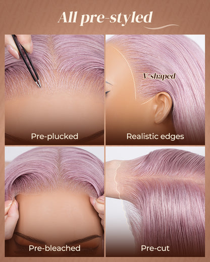 000Arabella 13x6 Three-Go™ Ash Purple Glueless Wig Loose Body Wave With Drawstring 100% Human Hair Wig