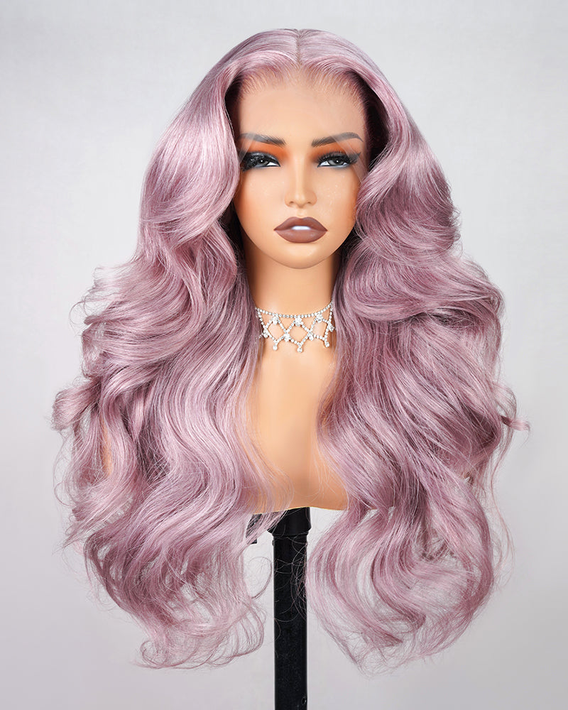 000Arabella 13x6 Three-Go™ Ash Purple Glueless Wig Loose Body Wave With Drawstring 100% Human Hair Wig