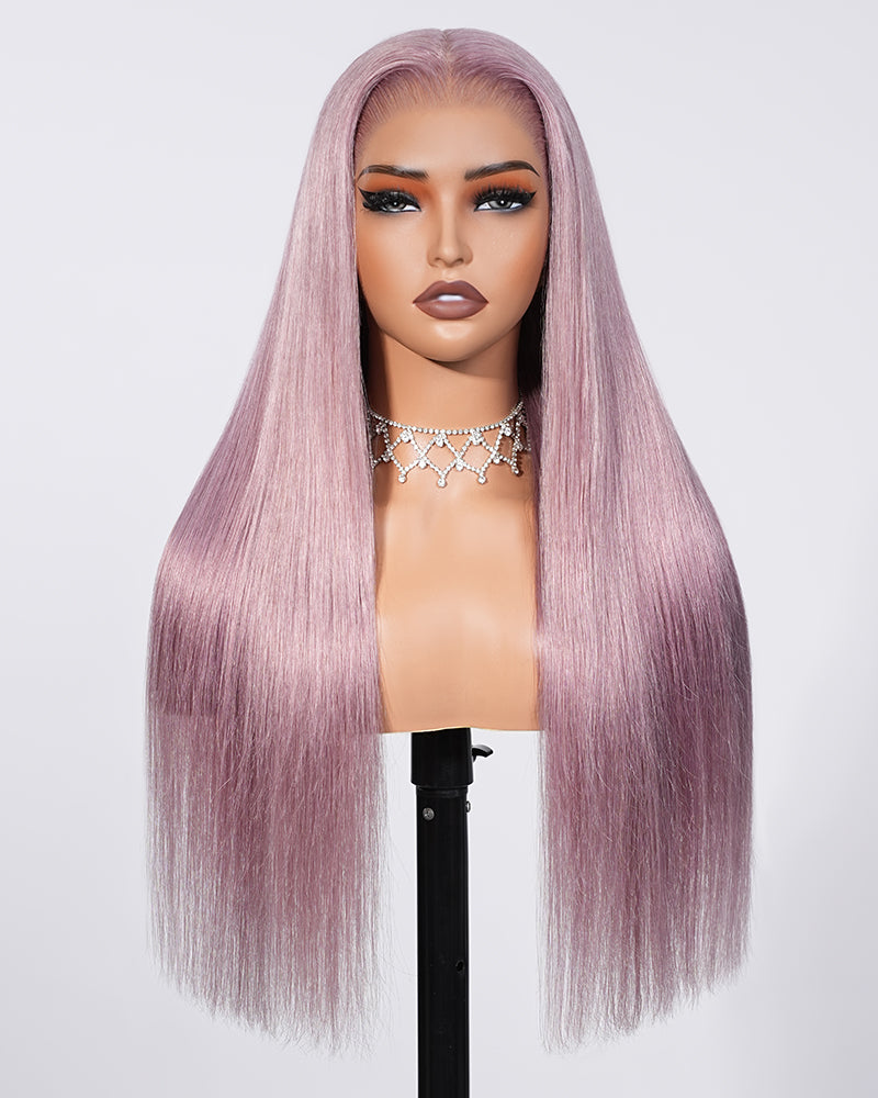 000Arabella 13x6 Three-Go™ Ash Purple Glueless Wig Silky Straight With Drawstring 100% Human Hair Wig