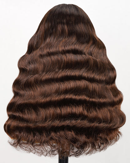 【Bogo Sale】Limited Design Loose Curly Dark Brown Colored Glueless 6x5 Pre-Cut Lace Easy Wear Human Hair Wigs