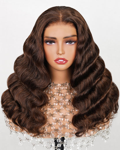 【Bogo Sale】Limited Design Loose Curly Dark Brown Colored Glueless 6x5 Pre-Cut Lace Easy Wear Human Hair Wigs